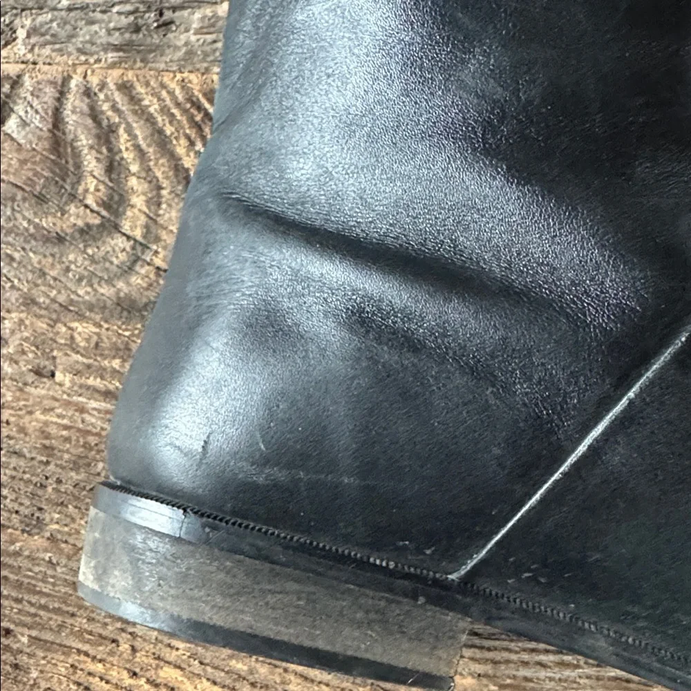 J Peterman black high low heeled riding boot vintage size 6.5 - Picture 14 of 15